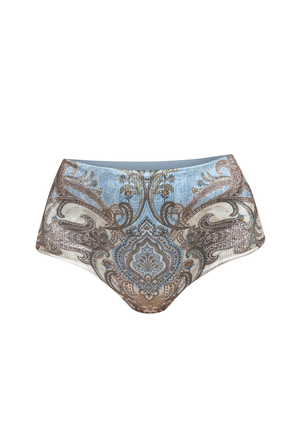 HIGH WAIST VELVET BRIEFS - PAISLEY SKY