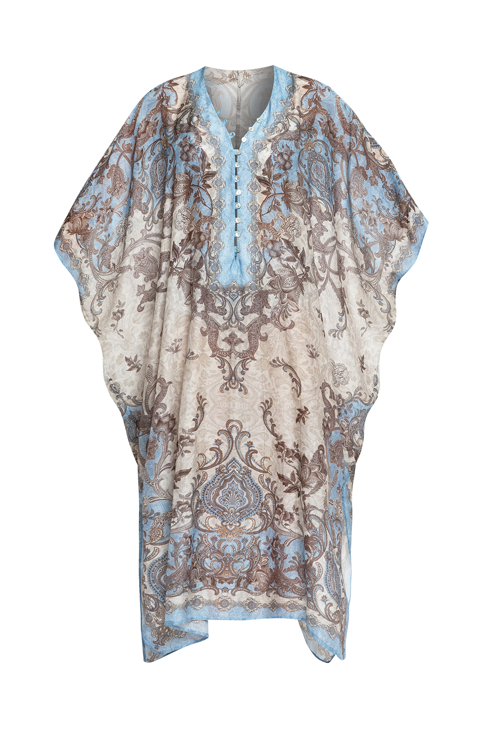 SILK COTTON CAFTAN - PAISLEY SKY
