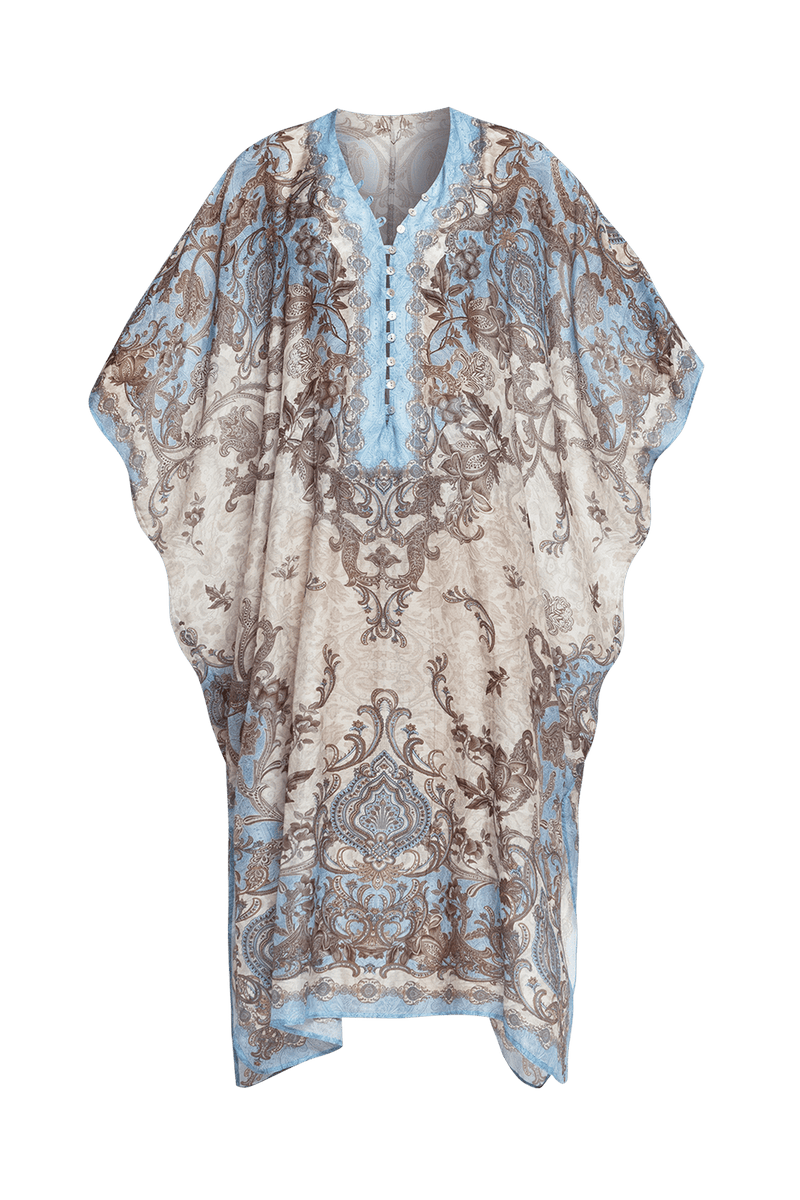 SILK COTTON CAFTAN - PAISLEY SKY JIORO КАФТАН ОТ ПАМУК КОПРИНА - PAISLEY SKY JIORO