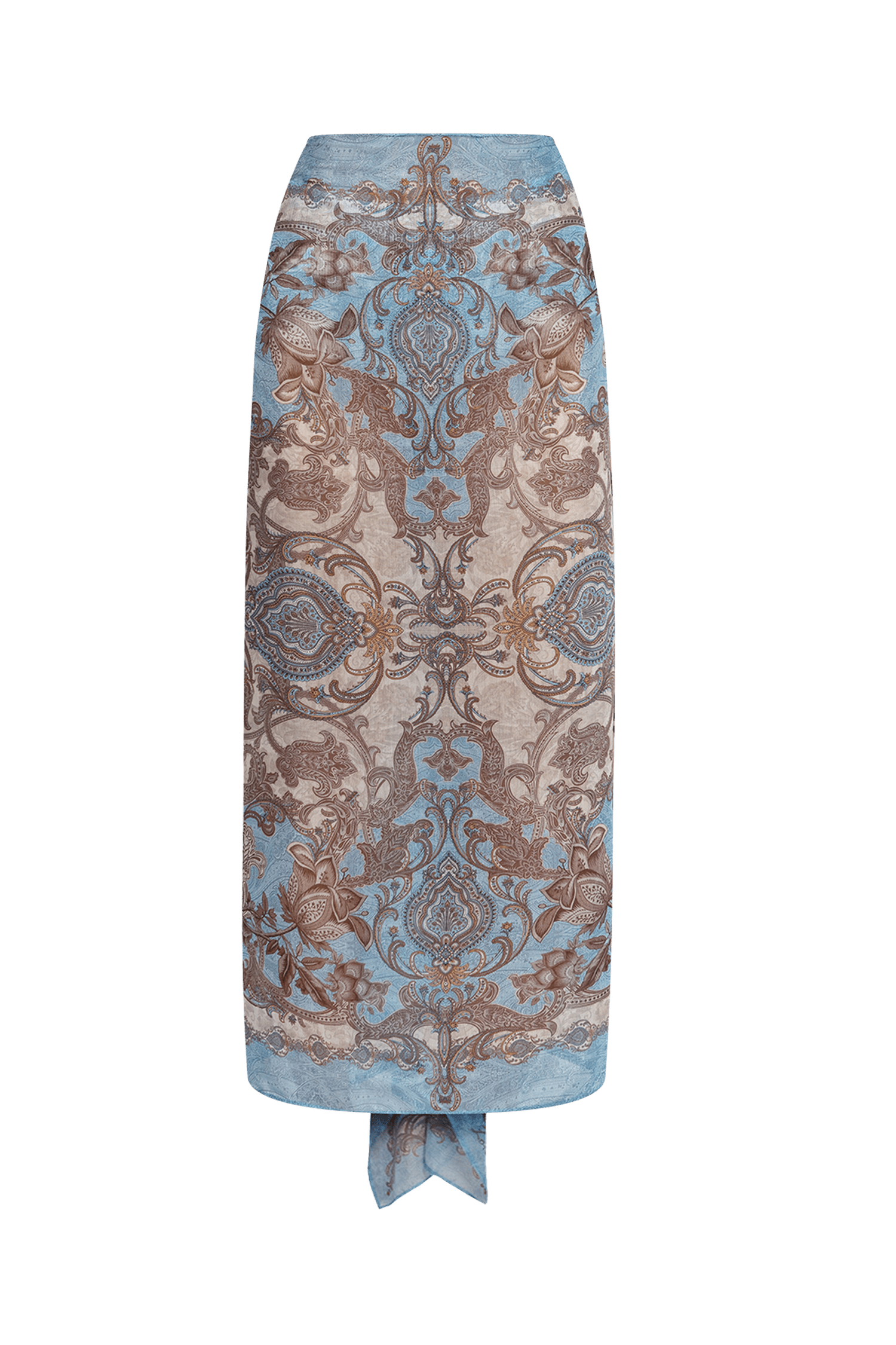 SILK COTTON PAREO AND SCARF SET - PAISLEY SKY