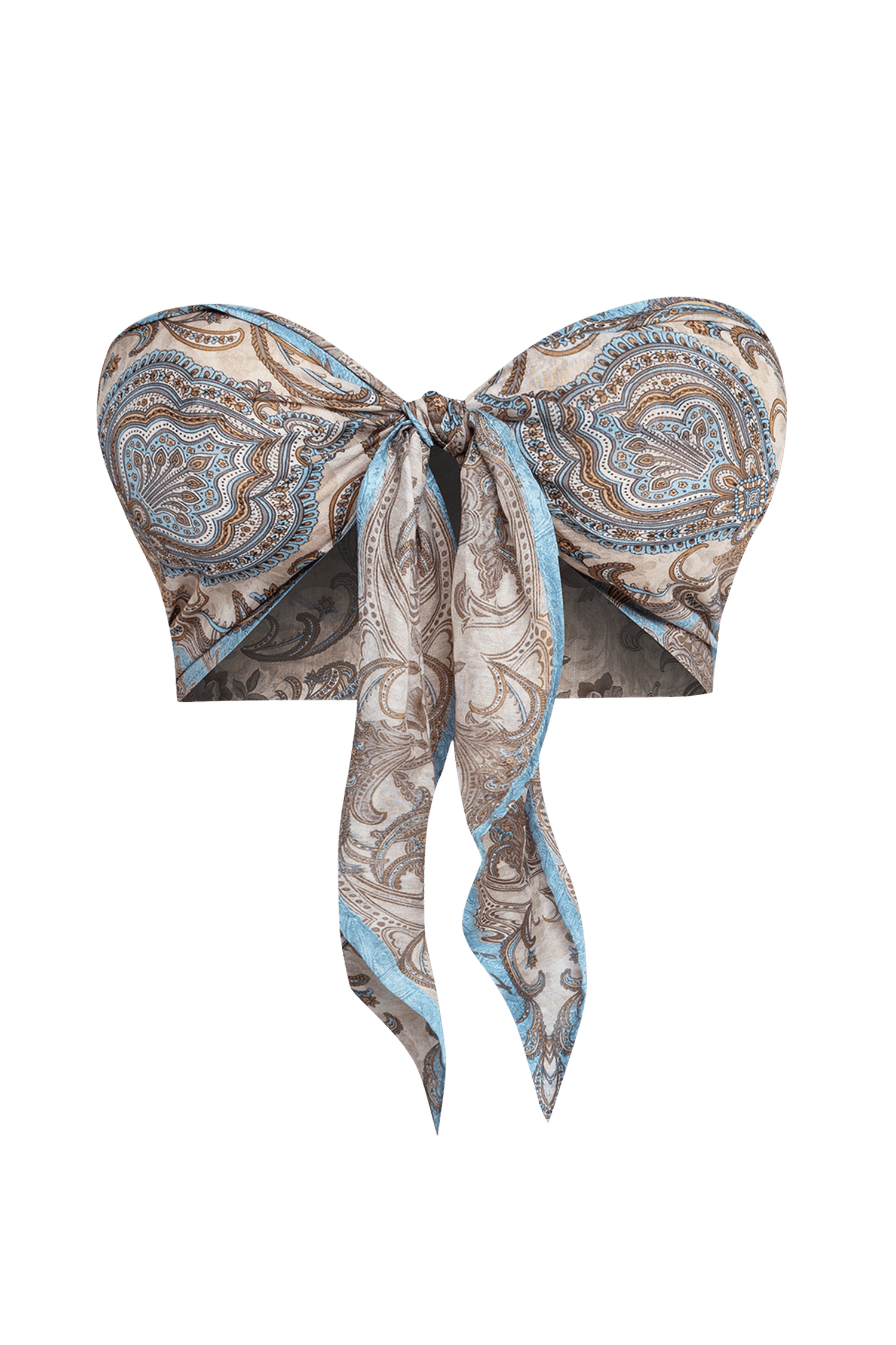 SILK COTTON PAREO AND SCARF SET - PAISLEY SKY