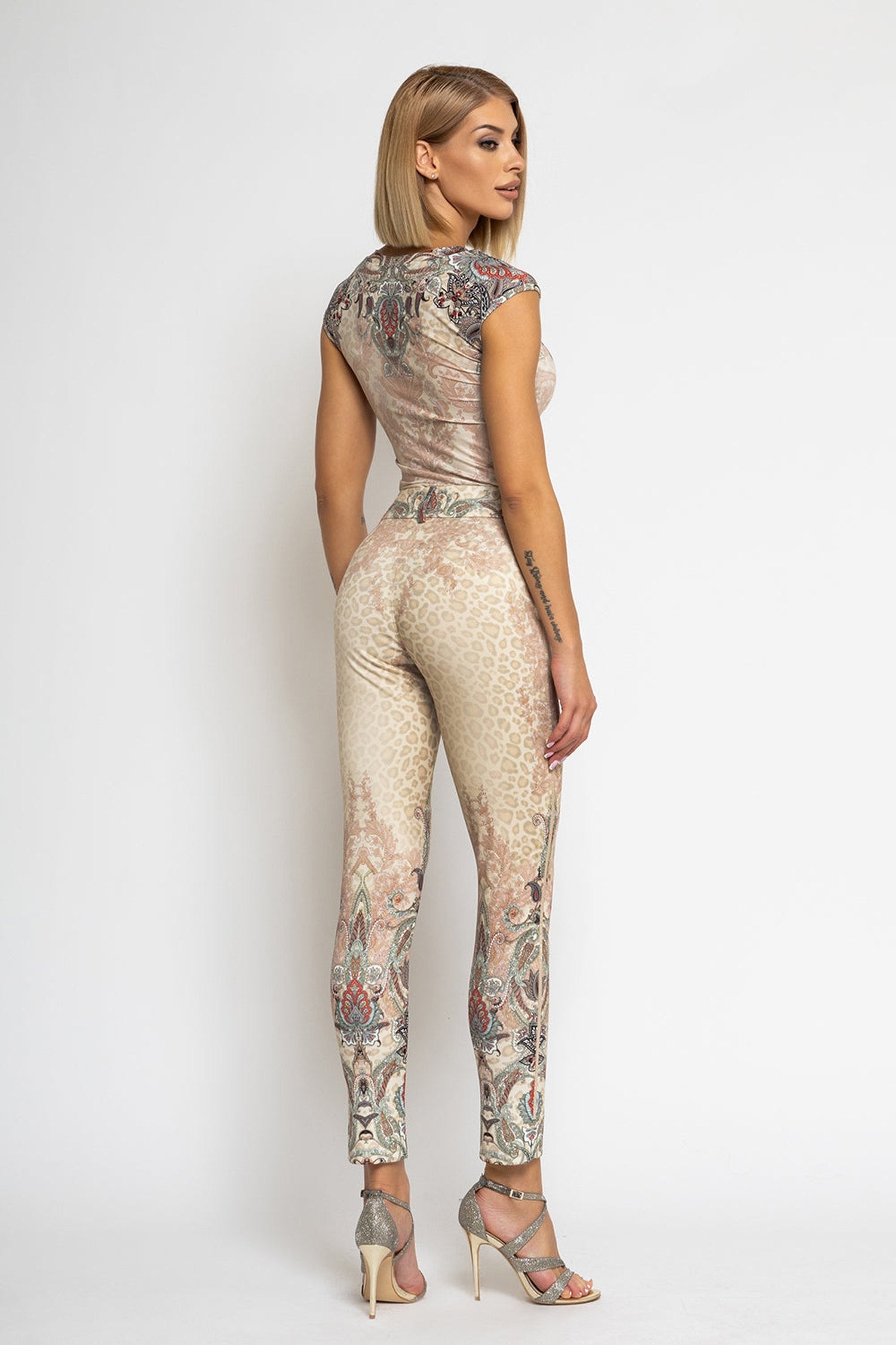 CLASSIC VISCOSE TROUSERS – PAISLEY BEIGE