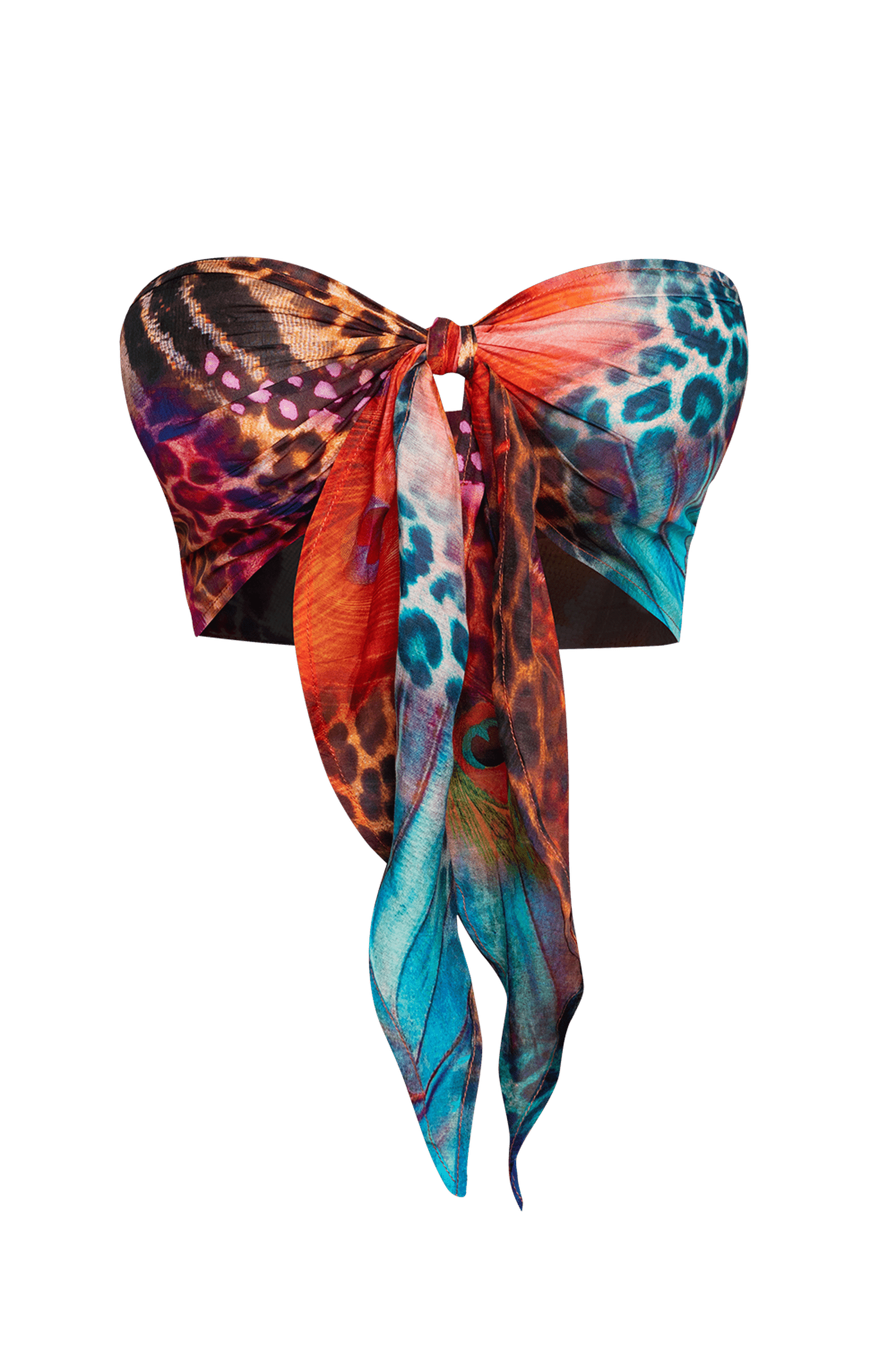 SILK AND COTTON PAREO AND SCARF SET - LEO NEON WILD