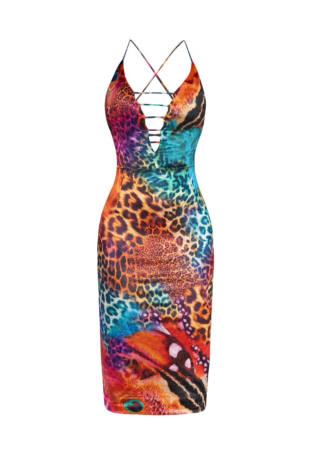 DRESS WITH BARE BACK - LEO NEON WILD