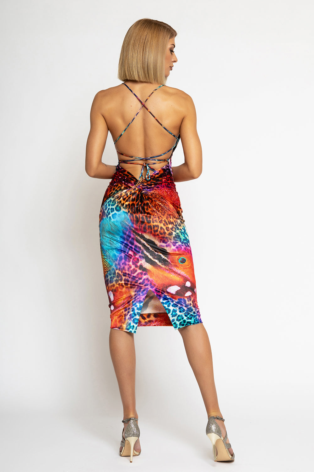 DRESS WITH BARE BACK - LEO NEON WILD