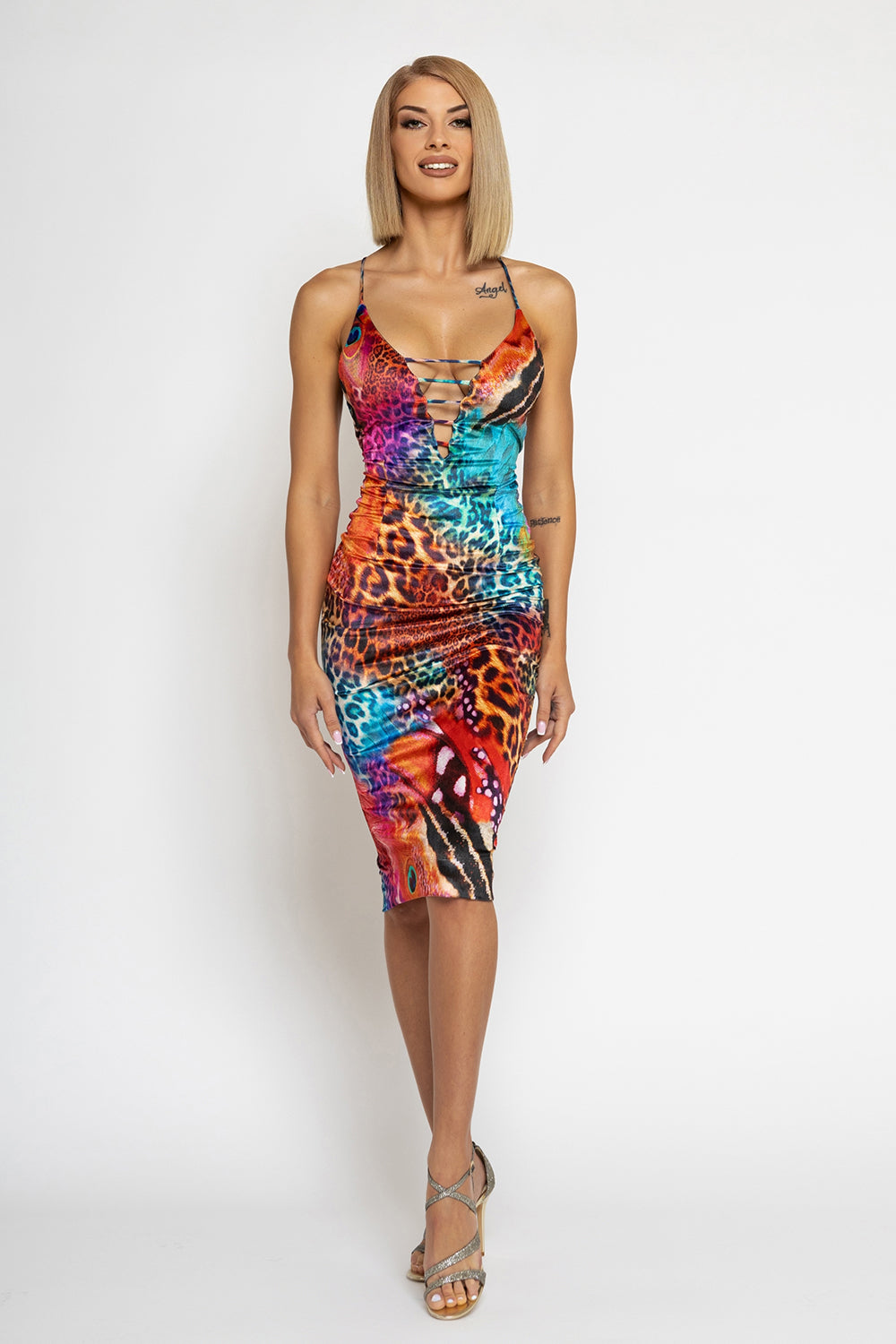 DRESS WITH BARE BACK - LEO NEON WILD