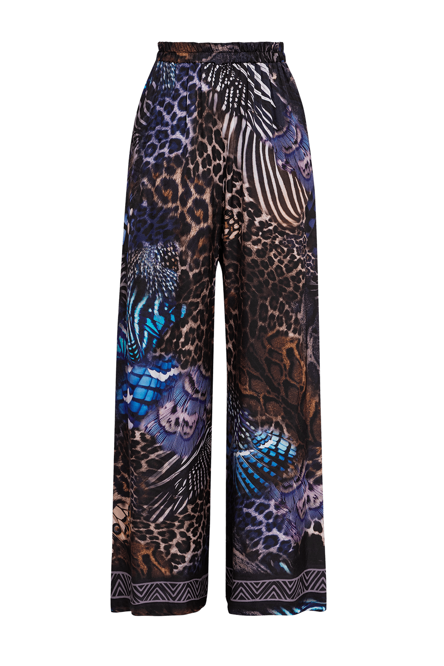 LOOSE FIT VISCOSE PANTS - LEO NEON DARK