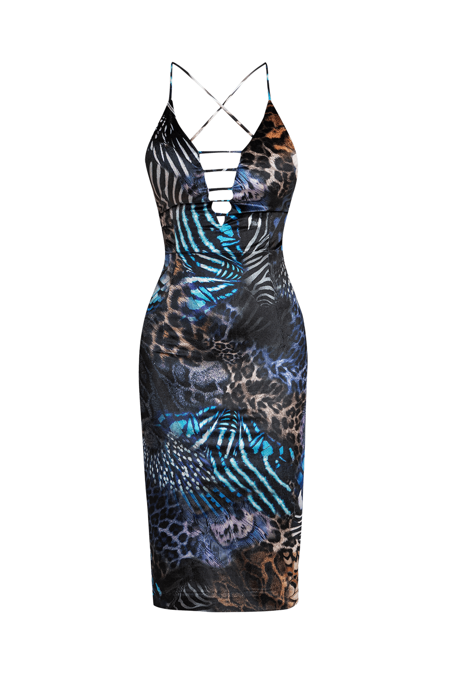 DRESS WITH BARE BACK - LEO NEON DARK