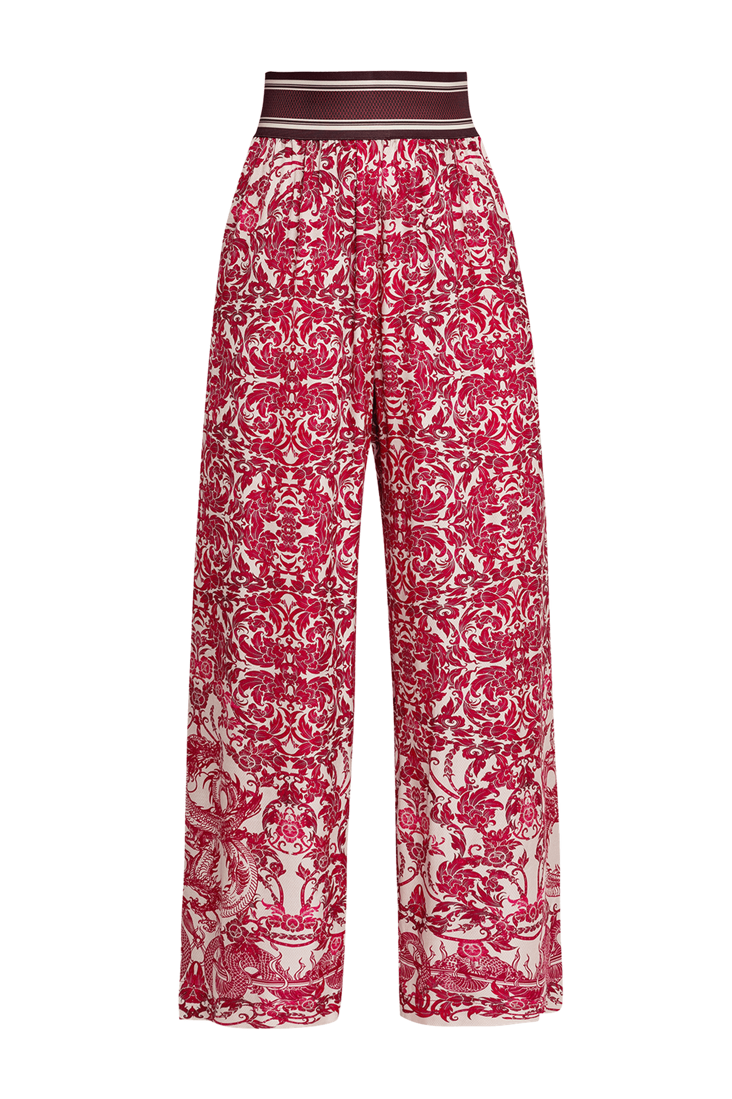 LOCKERE HOSE UND VISKOSE-SCHAL SET - ASIA BORDEAUX