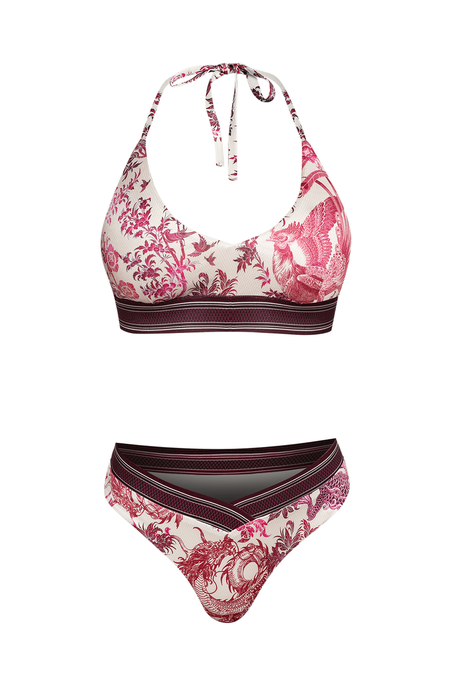 ELASTIC WAISTBAND SWIM BOTTOM - ASIA BORDEAUX