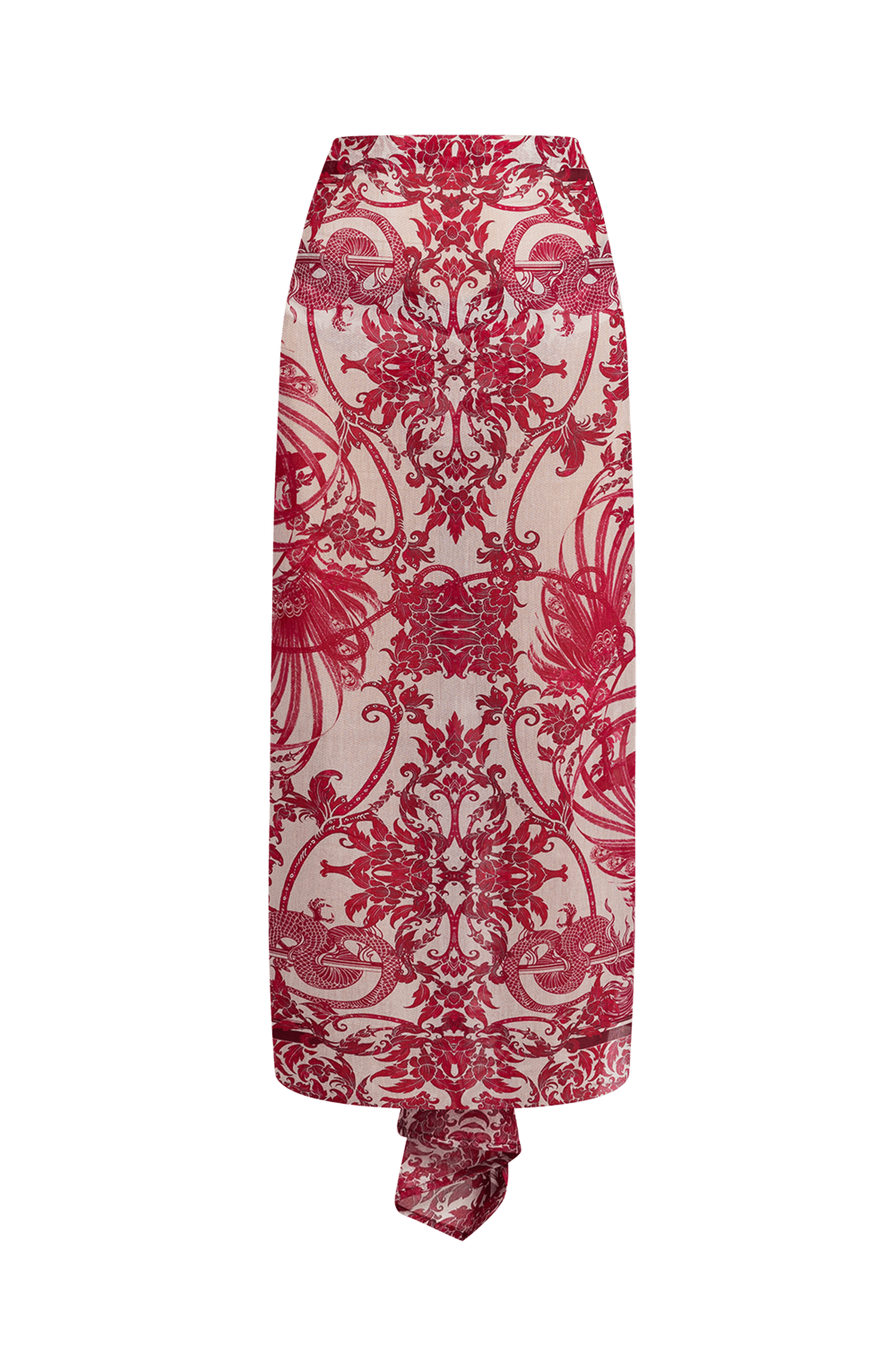 COTTON SILK PAREO AND SCARF SET - ASIA BORDEAUX