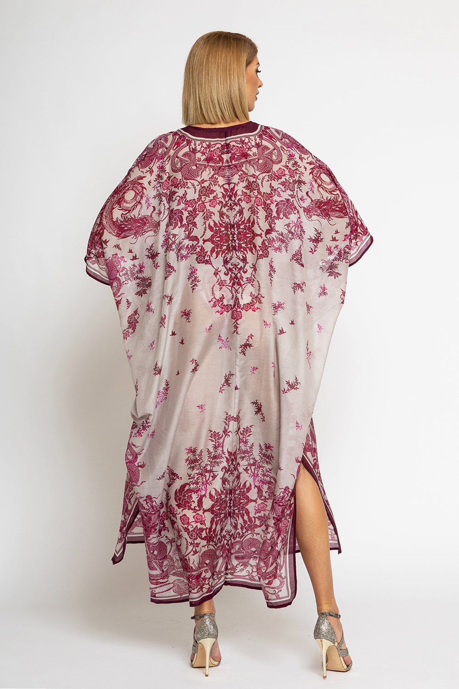 CAFTANO IN COTONE SETA - ASIA BORDEAUX