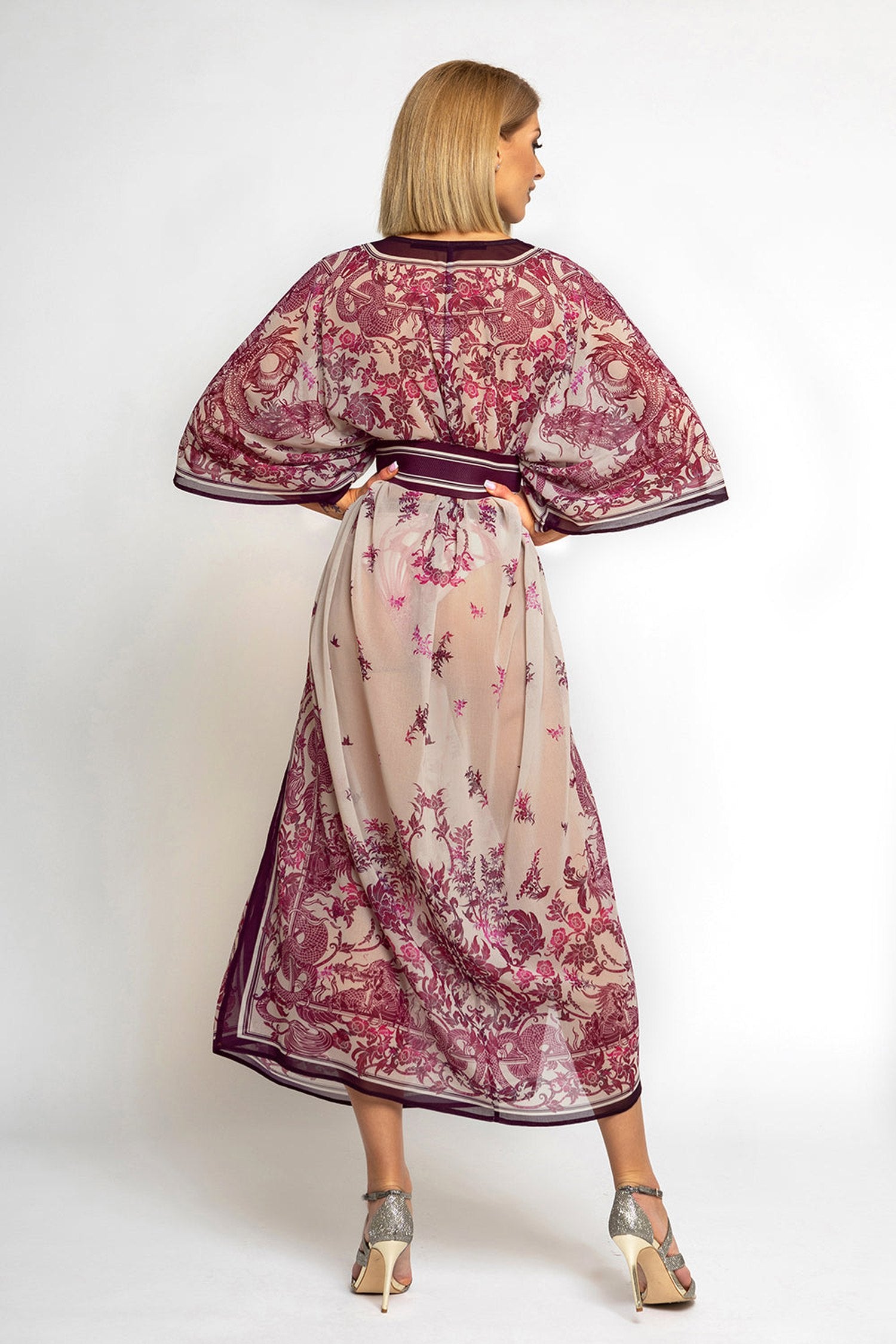 CAFTANO IN COTONE SETA - ASIA BORDEAUX