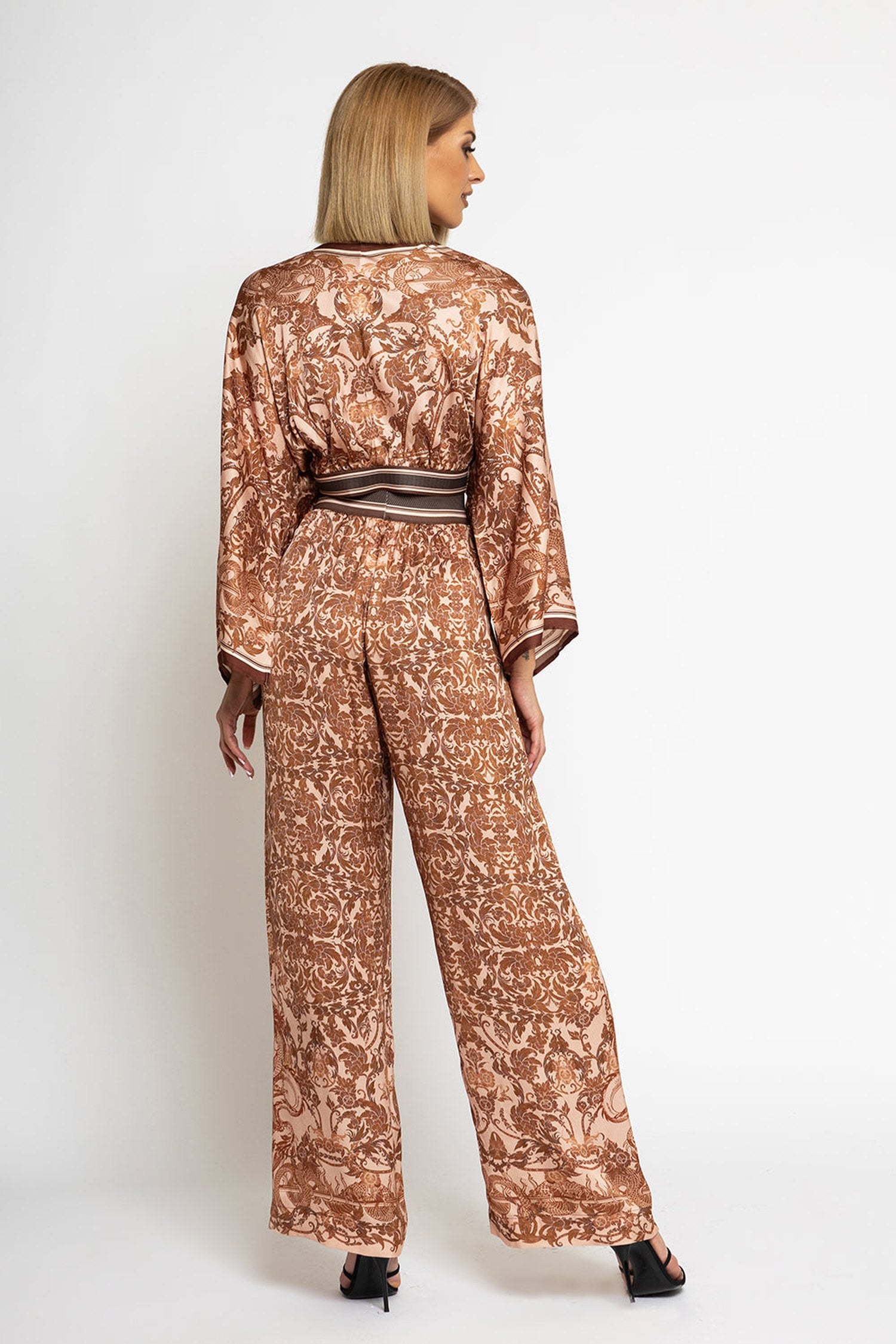 VISCOSE CROP KIMONO - ASIA BEIGE