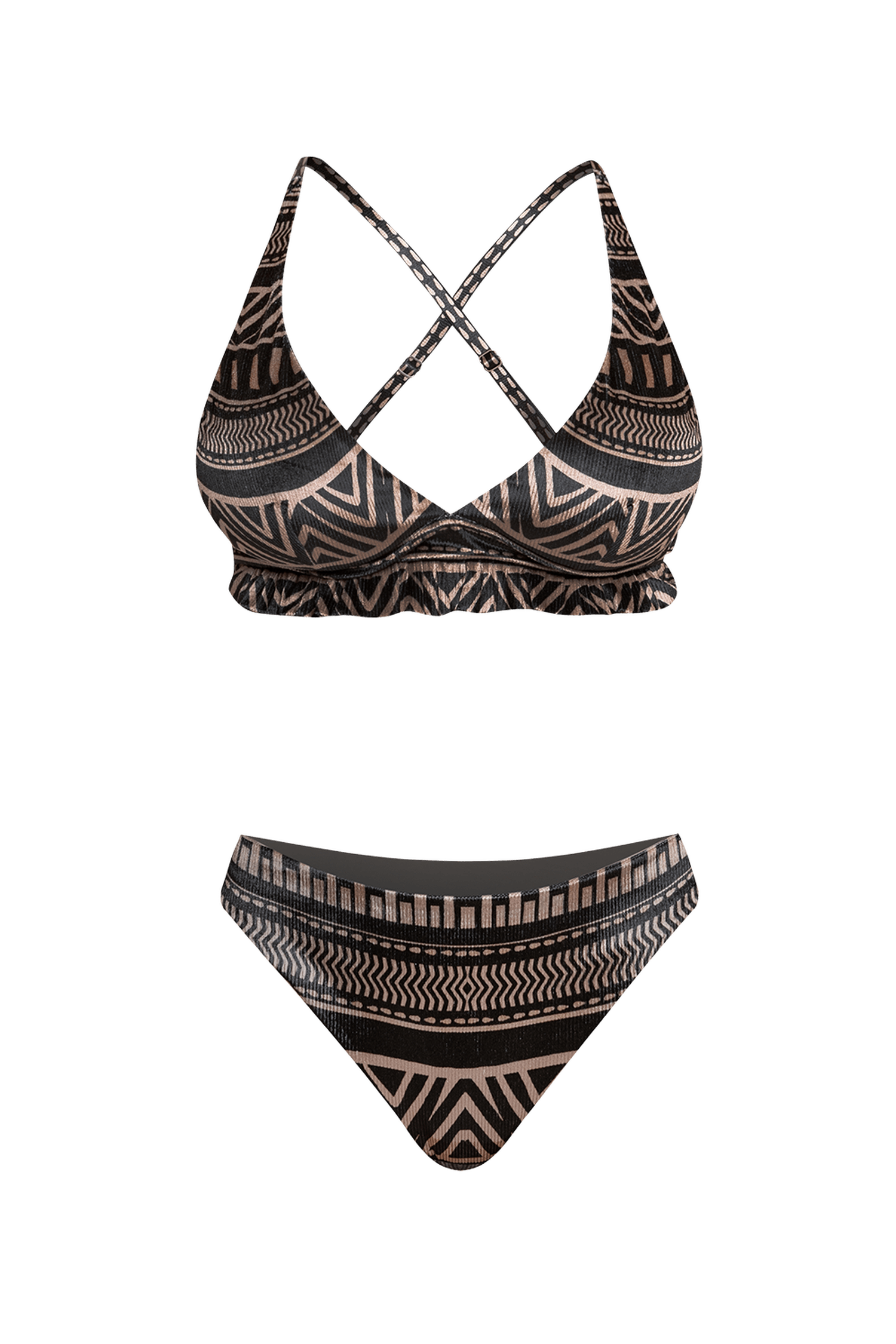 TRIANGLE-STYLE TOP IN VELVET - TRIBAL
