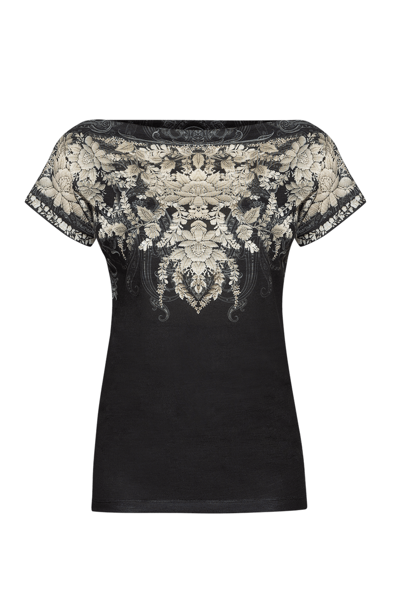 RELAXED FIT DROPPED SHOULDER BLOUSE - FROZEN LOTUS JIORO СВОБОДЕН ТИШЪРТ - FROZEN LOTUS JIORO