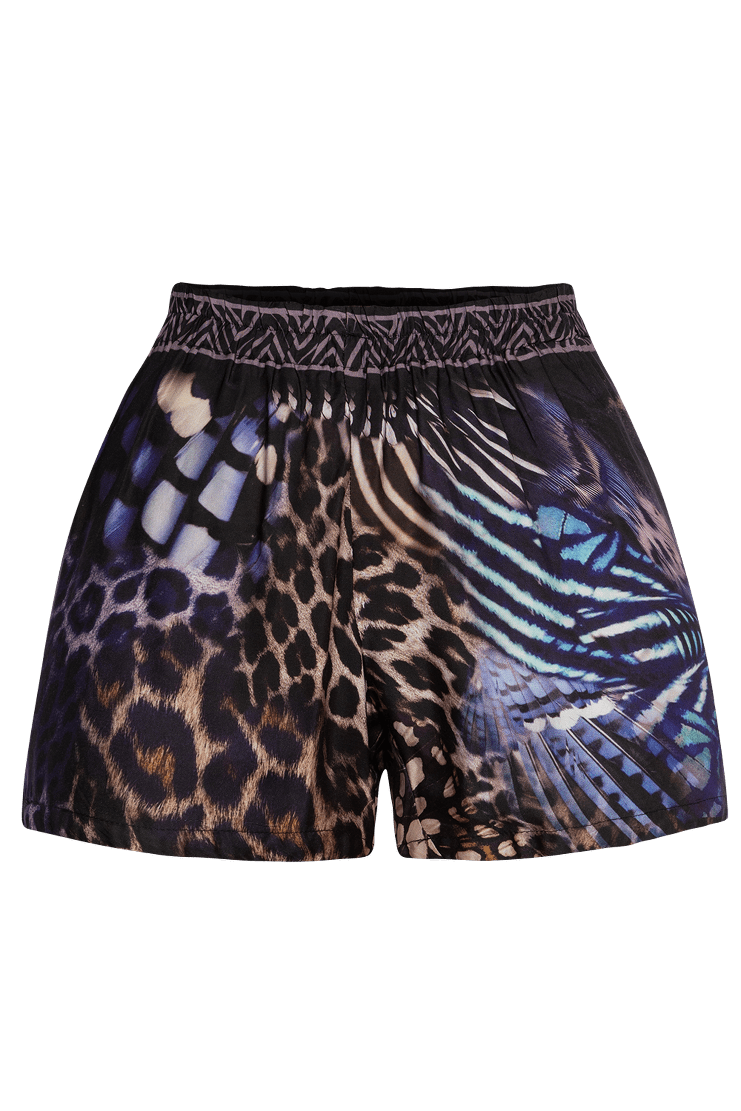 WOMEN'S SATIN VISCOSE SHORTS - LEO NEON DARK