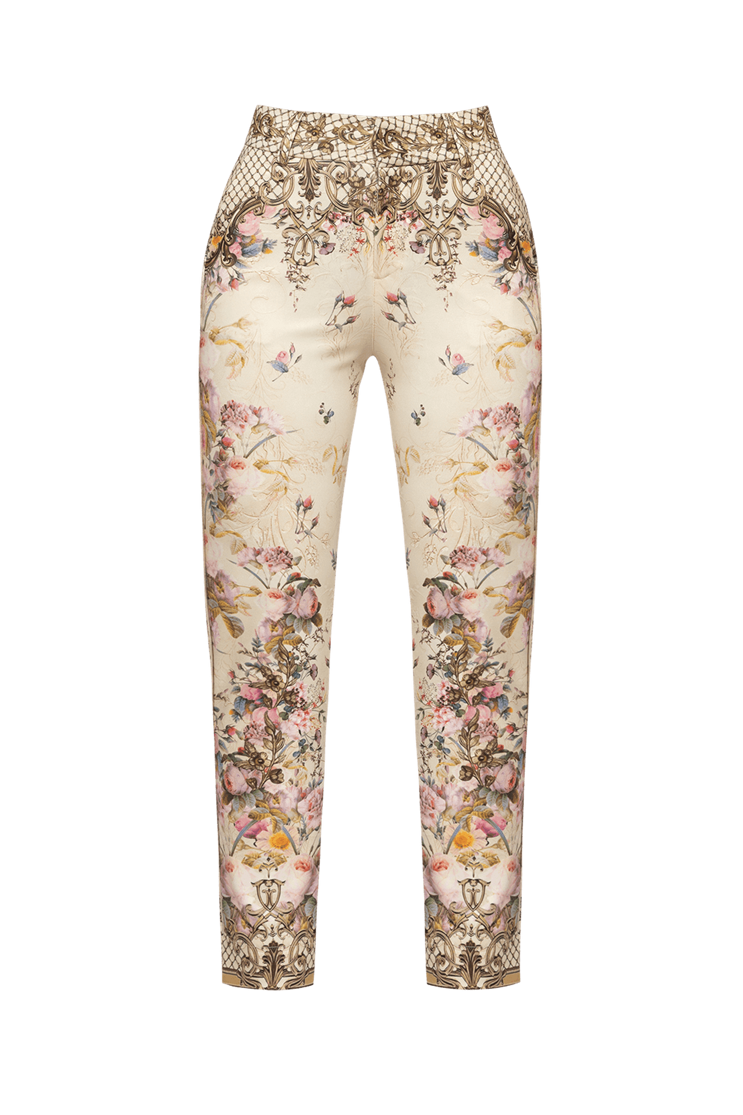 CLASSIC VISCOSE PANTS - BAROQUE FLOWERS JIORO КЛАСИЧЕСКИ ПАНТАЛОН ОТ ВИСКОЗА - BAROQUE FLOWERS JIORO