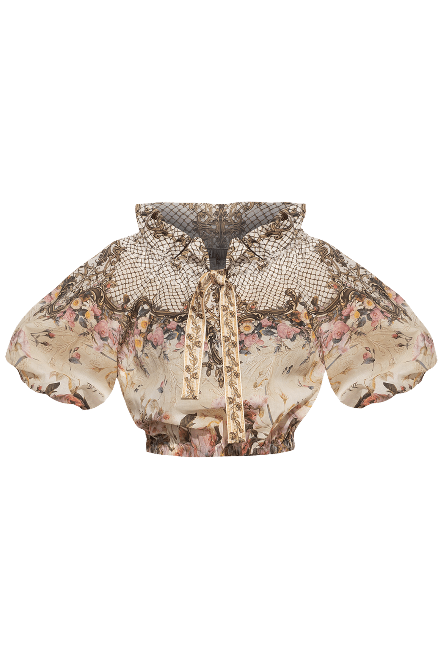COTTON SHIRT WITH A STATEMENT COLLAR -  BAROQUE FLOWERS JIORO РИЗА С ЕФЕКТНА ЯКА - BAROQUE FLOWERS JIORO