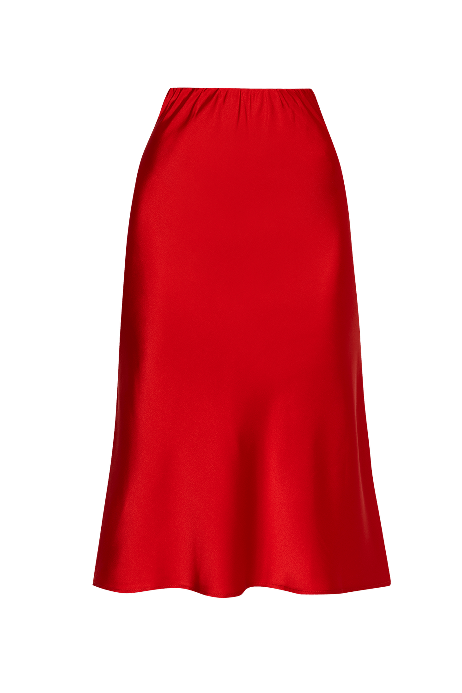 BIAS-CUT SATIN SKIRT WITH ELASTIC WAISTBAND - ESSENTIALS