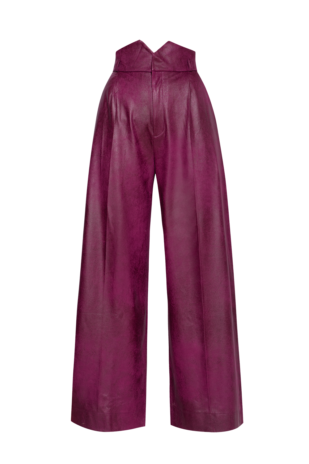 HIGH-WAISTED BURGUNDY TROUSERS – ESSENTIALS