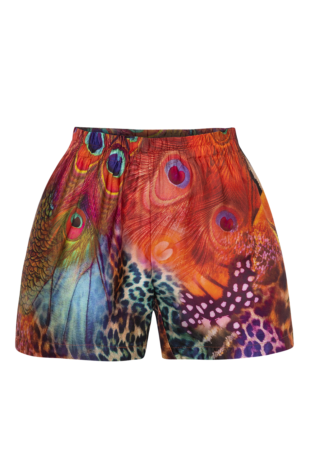 WOMEN'S SATIN VISCOSE SHORTS - LEO NEON WILD