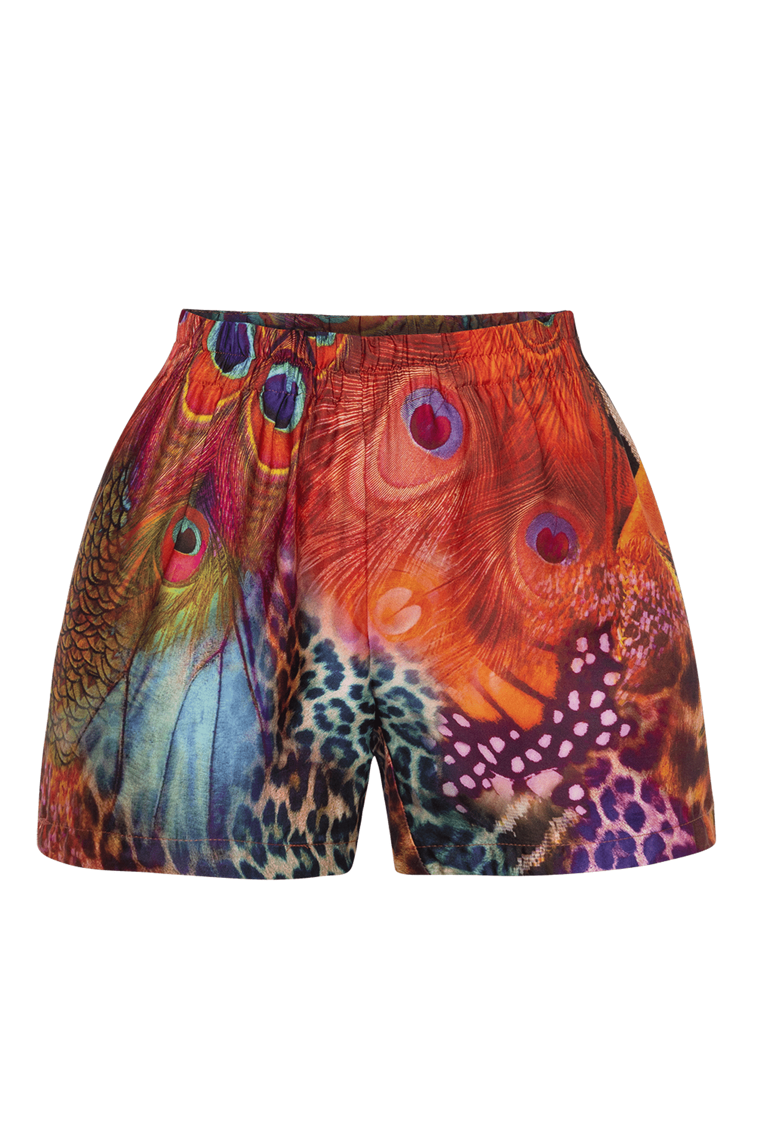 WOMEN'S SATIN VISCOSE SHORTS - LEO NEON WILD