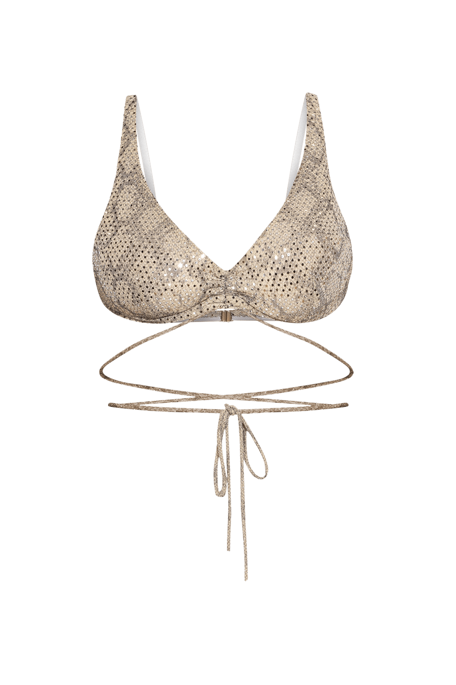 TRIANGLE TOP IN BEIGE WITH GLITTER - ESSENTIALS