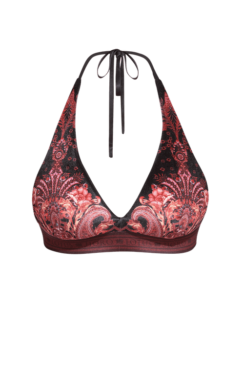 TRIANGLE VELVET TOP - PAISLEY DARK JIORO ГОРНИЩЕ НА БАНСКИ ТИП ТРИЪГЪЛНИК - PAISLEY DARK