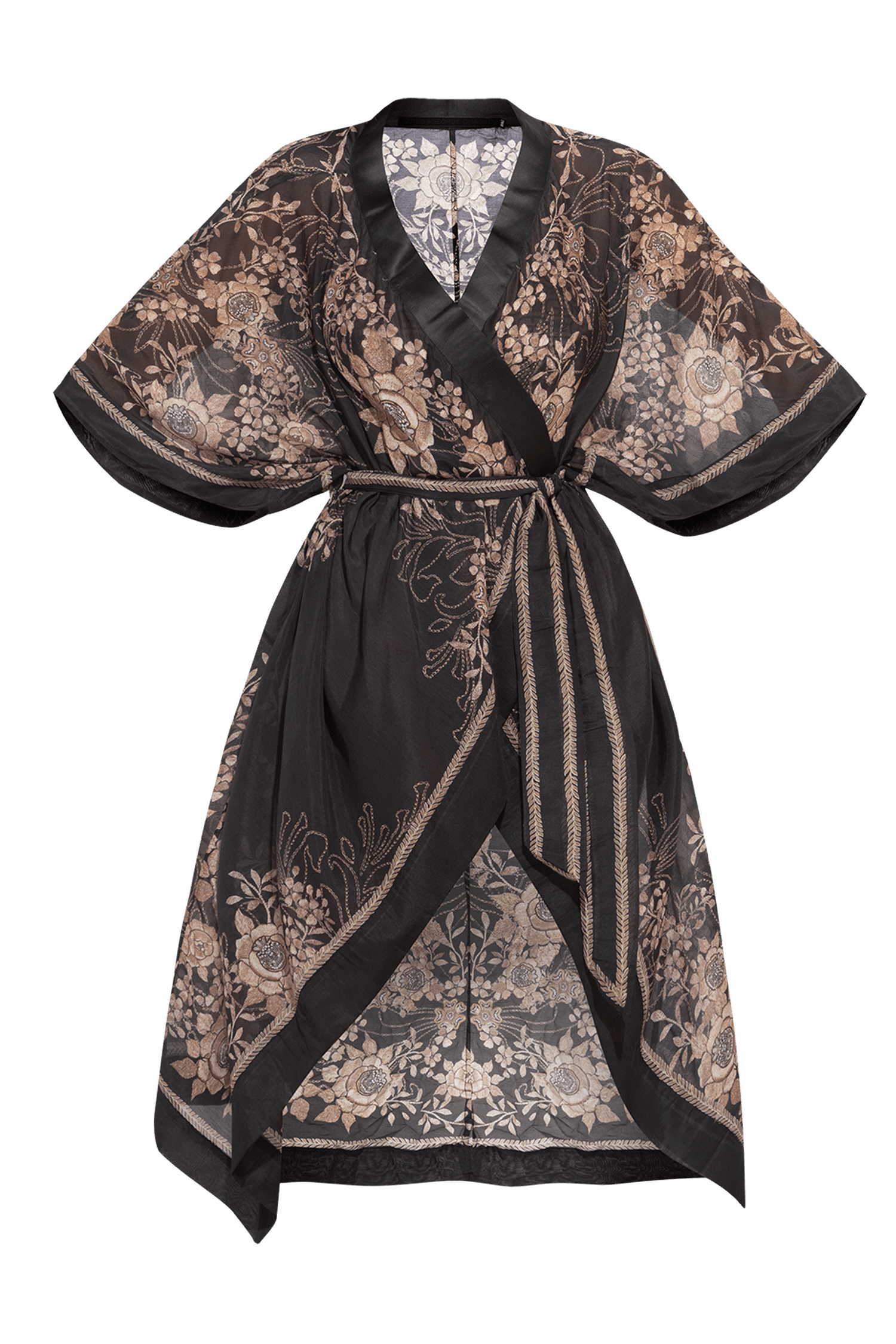 SILK COTTON KIMONO - GOLDEN ROSES