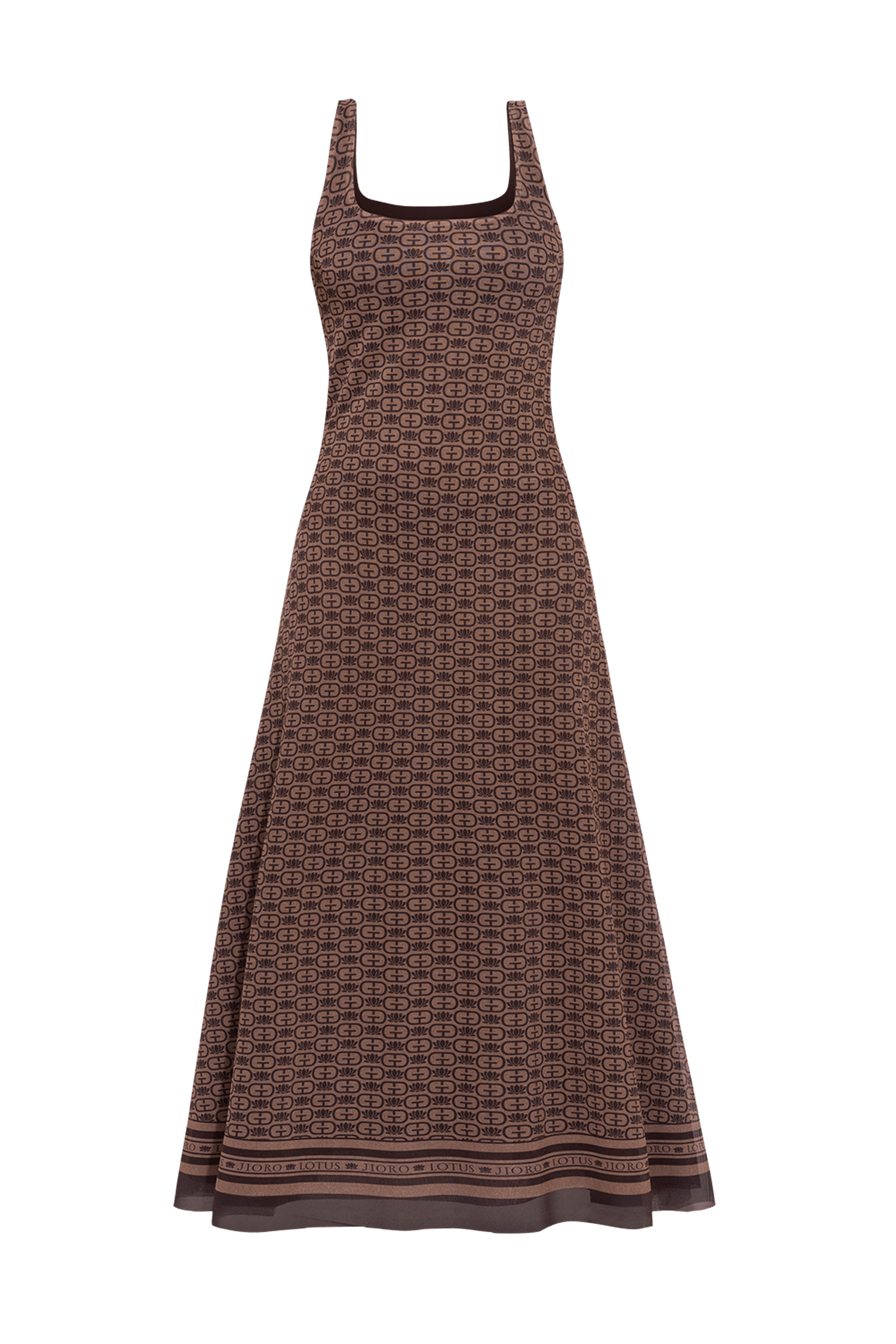 BACKLESS LONG DRESS - MOCHA MOUSSE LOGO