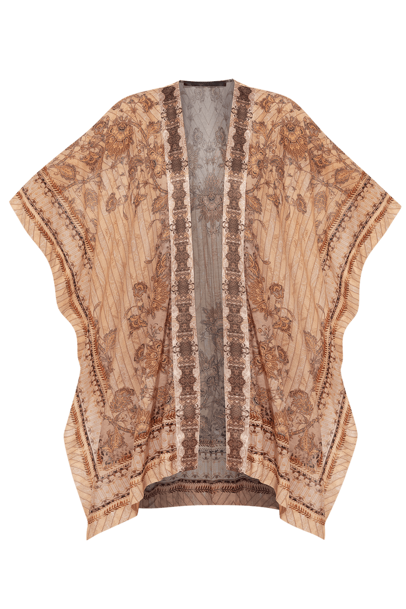 SILK KIMONO DRESS - LEO BEIGE JIORO КИМОНО ОТ КОПРИНА - LEO BEIGE JIORO