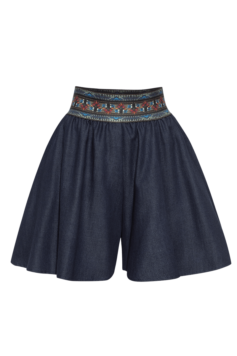 BERMUDA IN DENIM TENCEL A ZAMPA CON VITA ELASTICA – ESSENTIALS