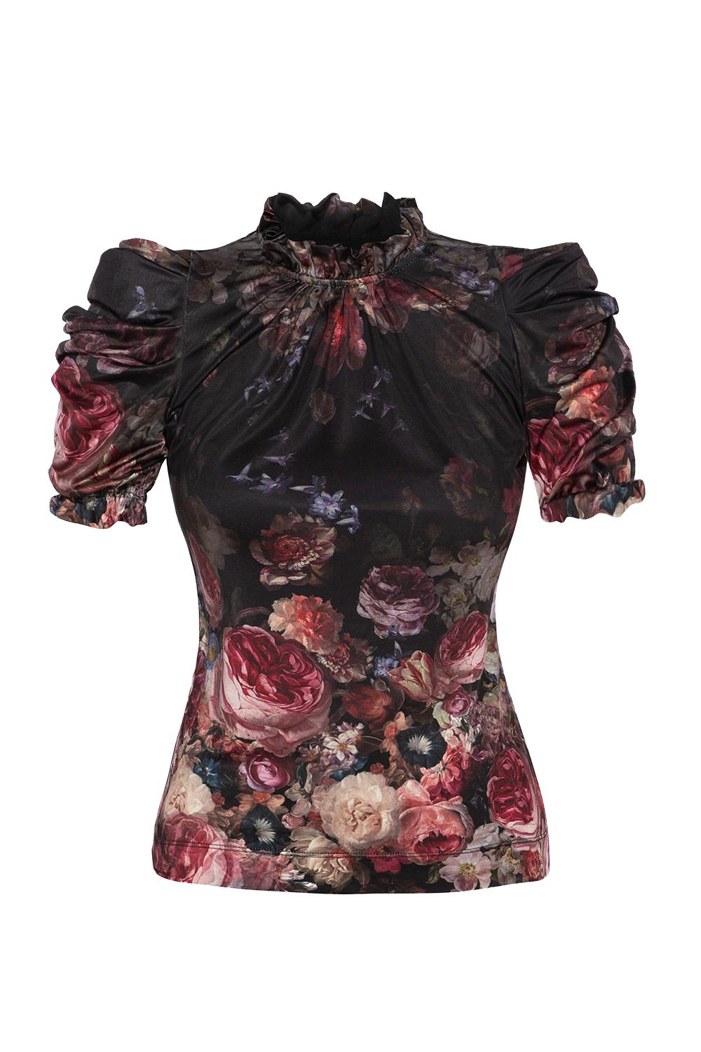 BLUSE MIT LOCKEN - VINTAGE BLUMEN