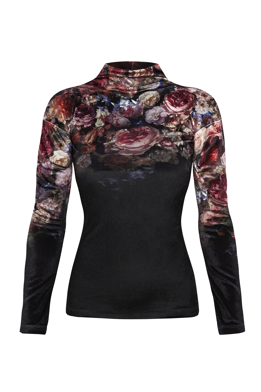 VELVET TURTLENECK - VINTAGE FLOWERS