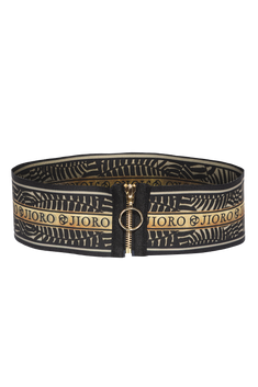 WIDE ELASTIC BELT WITH ZIPPER - MIDNIGHT BUTTERFLIES JIORO ЕЛАСТИЧЕН ШИРОК КОЛАН С ЦИП - MIDNIGHT BUTTERFLIES JIORO