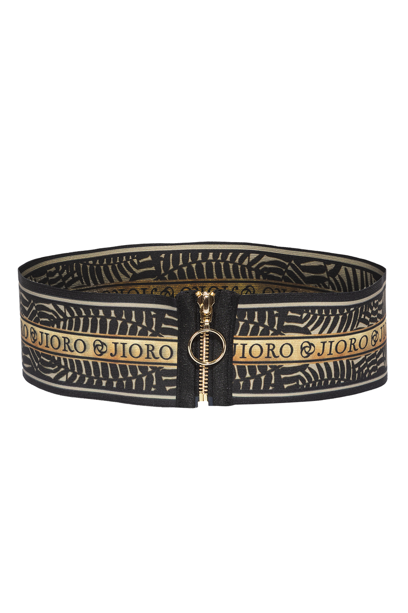 WIDE ELASTIC BELT WITH ZIPPER - MIDNIGHT BUTTERFLIES JIORO ЕЛАСТИЧЕН ШИРОК КОЛАН С ЦИП - MIDNIGHT BUTTERFLIES JIORO