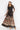 LONG FINE NET DRESS WITH BOAT NECKLINE - MIDNIGHT BUTTERFLIES