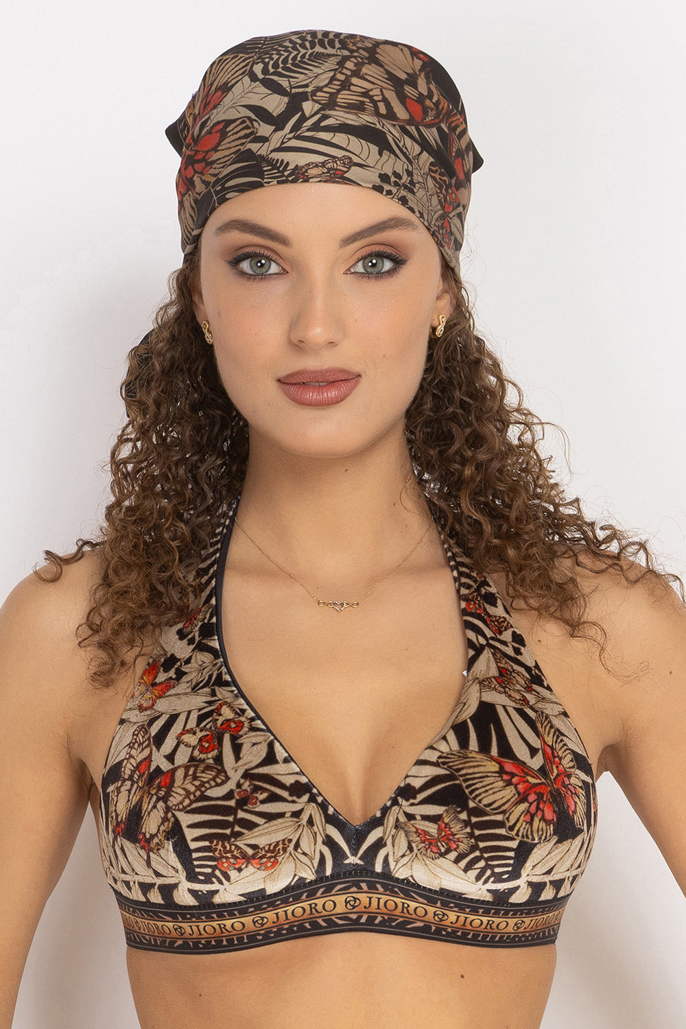 TRIANGLE VELVET TOP - MIDNIGHT BUTTERFLIES