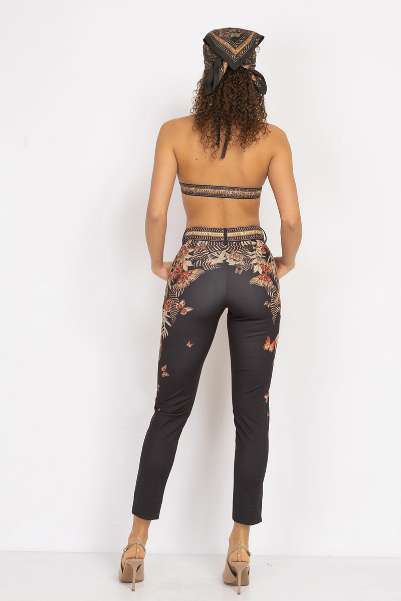 TRIANGLE VELVET TOP - MIDNIGHT BUTTERFLIES