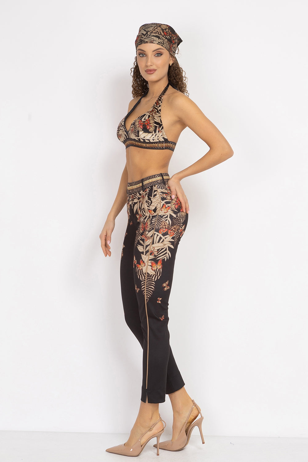 TRIANGLE VELVET TOP - MIDNIGHT BUTTERFLIES