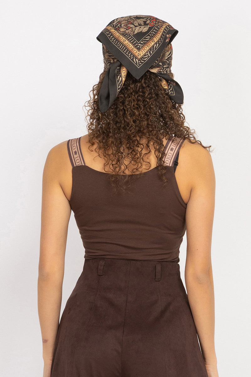 SQUARE VISCOSE HEADSCARF - MIDNIGHT BUTTERFLIES