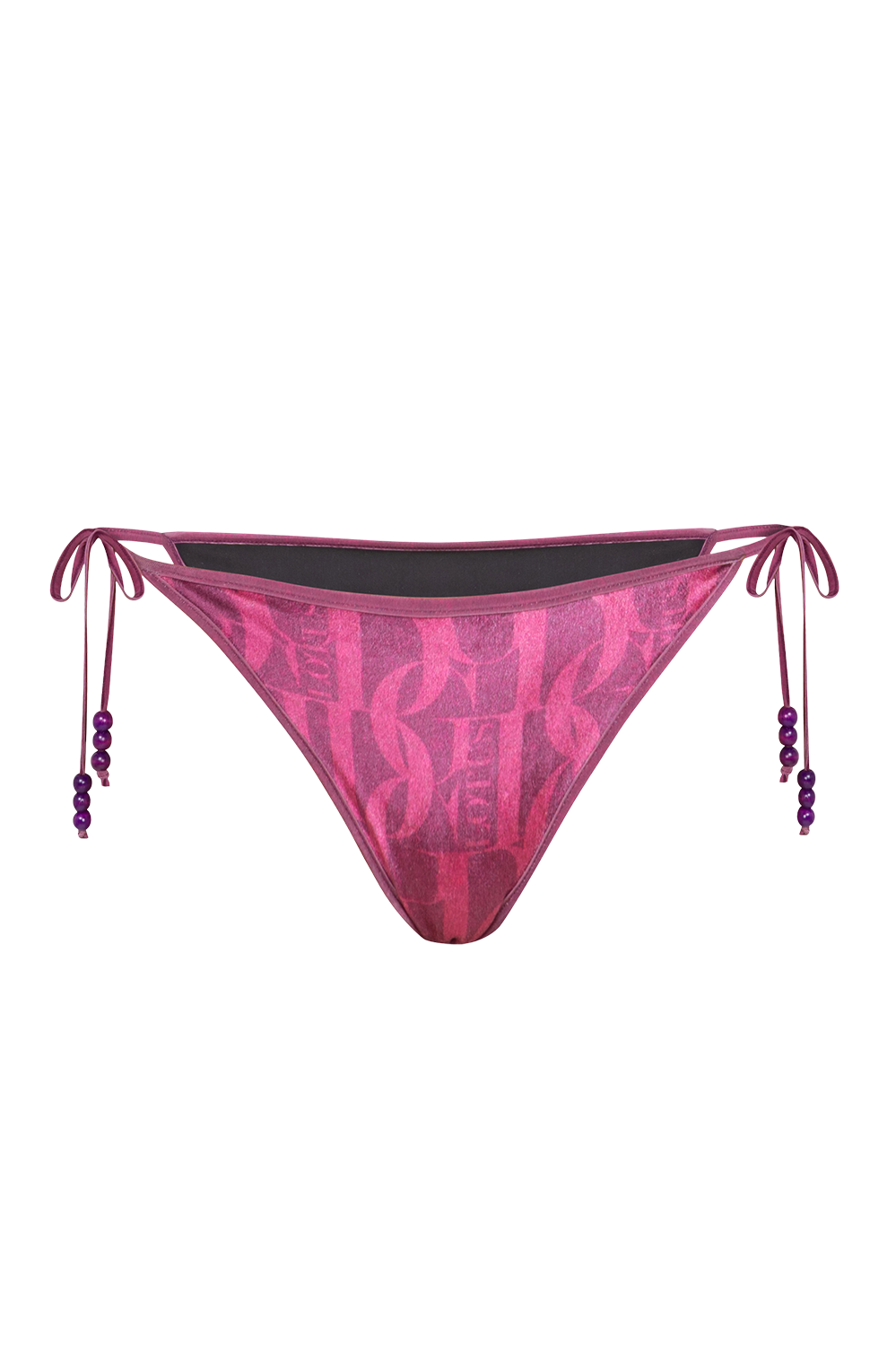 VELVET SWIM BOTTOM - BURGUNDY LOGO