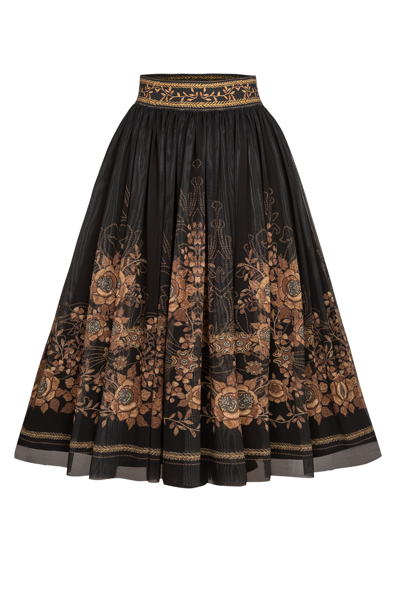 MESH SKIRT WITH ELASTIC WAIST AND VISCOSE LINING - GOLDEN ROSES JIORO ПОЛА ОТ МРЕЖА С ЕЛАСТИЧЕН КОЛАН И ВИСКОЗНА ПОДПЛАТА - GOLDEN ROSES JIORO