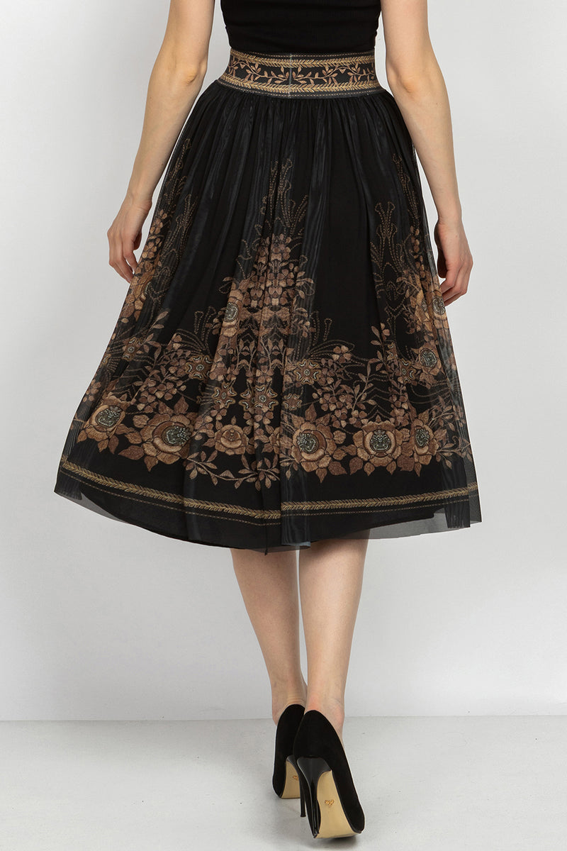 MESH SKIRT WITH ELASTIC WAIST AND VISCOSE LINING - GOLDEN ROSES JIORO ПОЛА ОТ МРЕЖА С ЕЛАСТИЧЕН КОЛАН И ВИСКОЗНА ПОДПЛАТА - GOLDEN ROSES JIORO