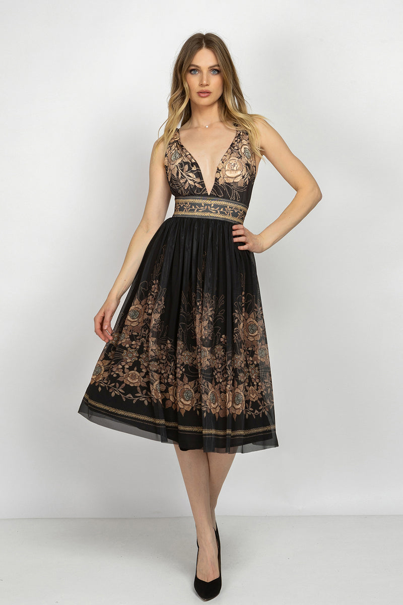 MESH SKIRT WITH ELASTIC WAIST AND VISCOSE LINING - GOLDEN ROSES JIORO ПОЛА ОТ МРЕЖА С ЕЛАСТИЧЕН КОЛАН И ВИСКОЗНА ПОДПЛАТА - GOLDEN ROSES JIORO