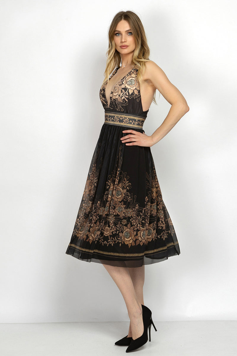 MESH SKIRT WITH ELASTIC WAIST AND VISCOSE LINING - GOLDEN ROSES JIORO ПОЛА ОТ МРЕЖА С ЕЛАСТИЧЕН КОЛАН И ВИСКОЗНА ПОДПЛАТА - GOLDEN ROSES JIORO