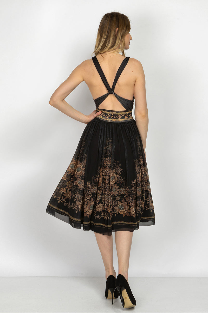 MESH SKIRT WITH ELASTIC WAIST AND VISCOSE LINING - GOLDEN ROSES JIORO ПОЛА ОТ МРЕЖА С ЕЛАСТИЧЕН КОЛАН И ВИСКОЗНА ПОДПЛАТА - GOLDEN ROSES JIORO