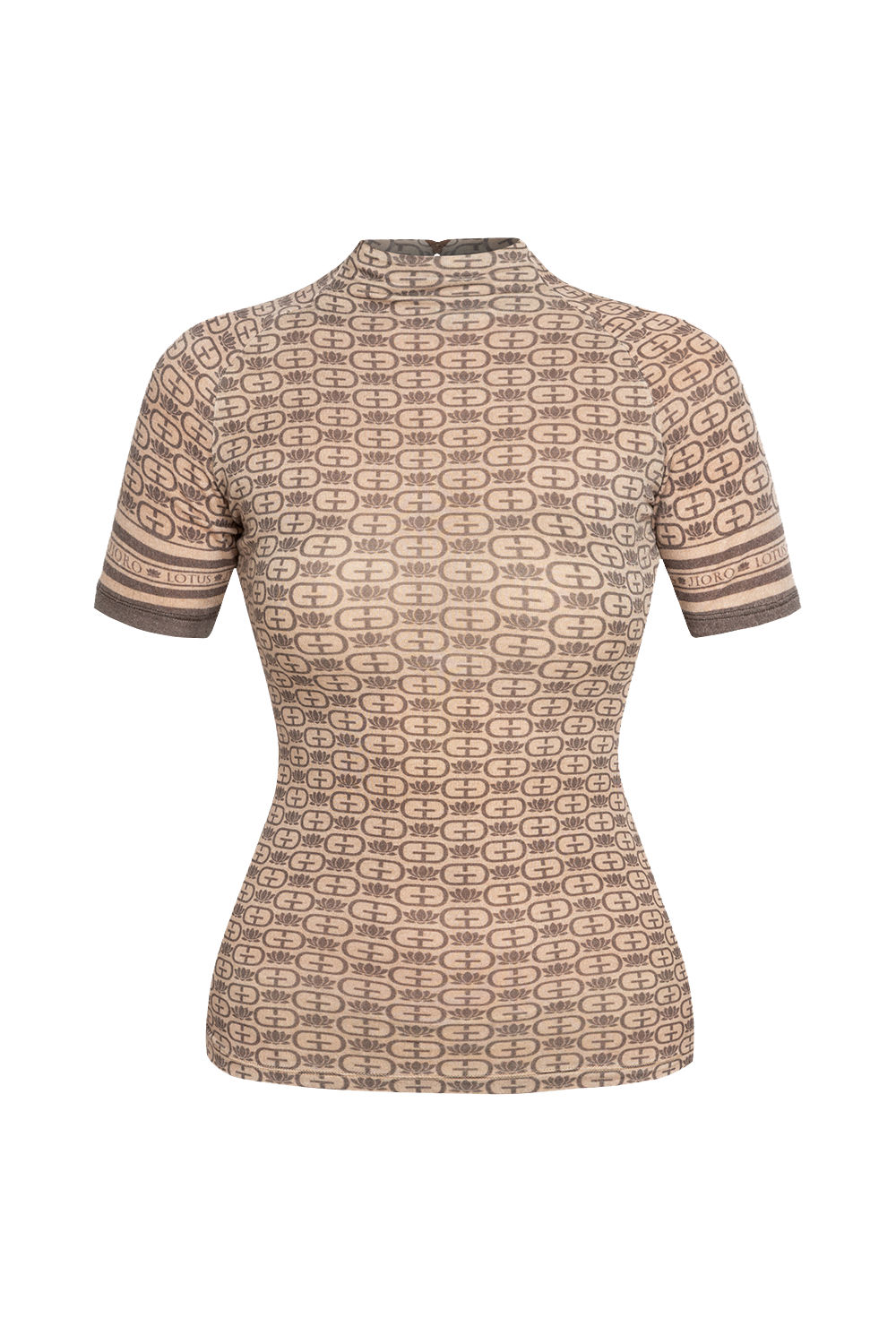 SHORT-SLEEVE MODAL TOP - MOCHA MOUSSE LOGO JIORO SHORT-SLEEVE MODAL TOP - MOCHA MOUSSE LOGO JIORO